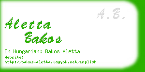 aletta bakos business card